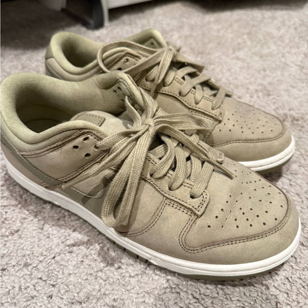 Army green suede Low-Top Nikes. Women’s 7.5, barely worn.